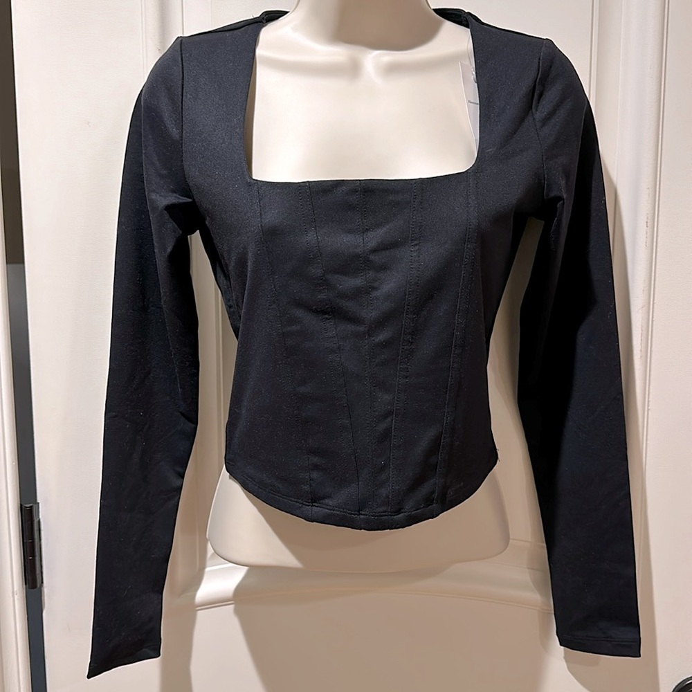 NWT Abercrombie black long sleeve blouse top